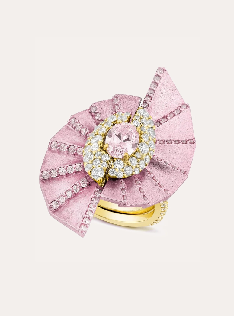 Champagne  Fächer Ring